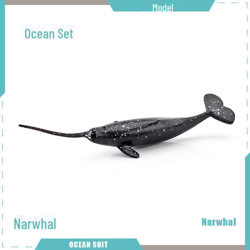 Набор моделей морских животных: Акула, черепаха, дельфин, кит, пингвин, краб и существа морского дна
