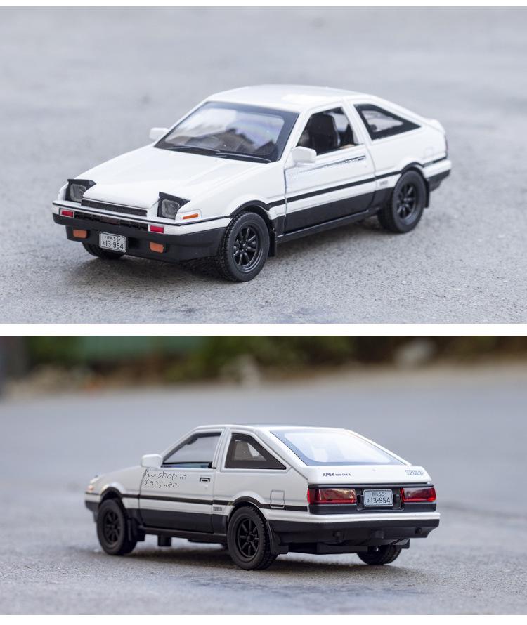 1:32 AE86 Модель легкосплавного автомобиля со звуком и светом, функцией открывания дверей