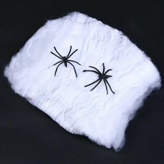 Colorful Halloween Spider Web Stretchable Cotton Cobwebs Elastic Scary Party Scene Props for Halloween Christmas Eve Parties