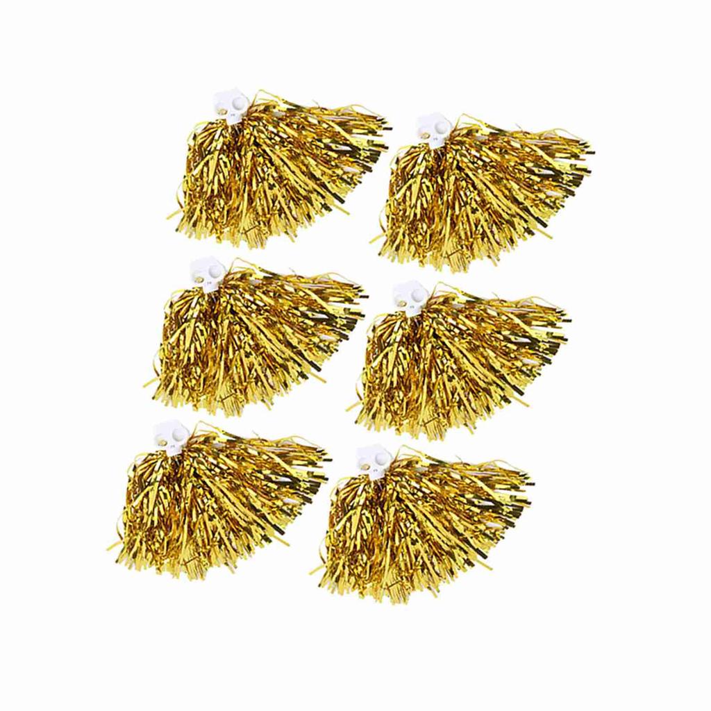 6 шт. Помпоны для чирлидинга, спортивная вечеринка, танцевальные аксессуары (золотой)