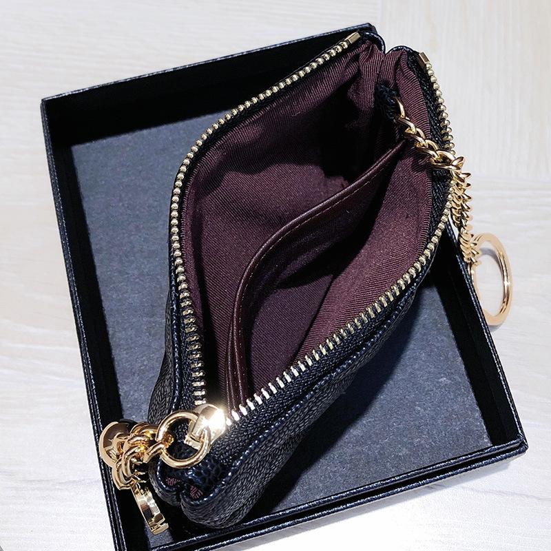 Первый слой коровья кожа маленький ароматный ветровой сменный мешок, кошелек для карт, мини-кошелек на молнии из кожи с эффектом икры, подвеска-ключница.