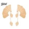 Comfortable Stylish Earrings Women Chunky Dangle Ginkgo Leaf Fan Shape