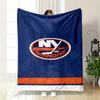 "NY Islanders Hockey Logo Blanket" Patterned blanket, flannel, suitable for all seasons, home decor, warm and cozy