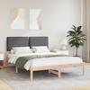 Bed Frame with Padded Headboard Dark Grey 140 x 200 cm