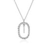  Sterling Color Gold Tone 26 Letters Z Alphabet Initial Long Chain Necklaces Ovals High End Jewelry Crystal Stone Cubic Zircon ChokerLuxury