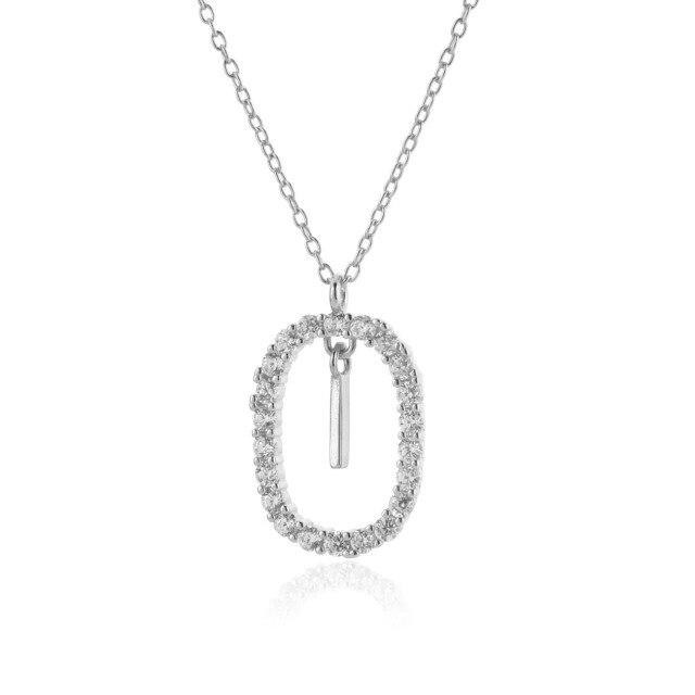 Sterling Color Gold Tone 26 Letters Z Alphabet Initial Long Chain Necklaces Ovals High End Jewelry Crystal Stone Cubic Zircon ChokerLuxury
