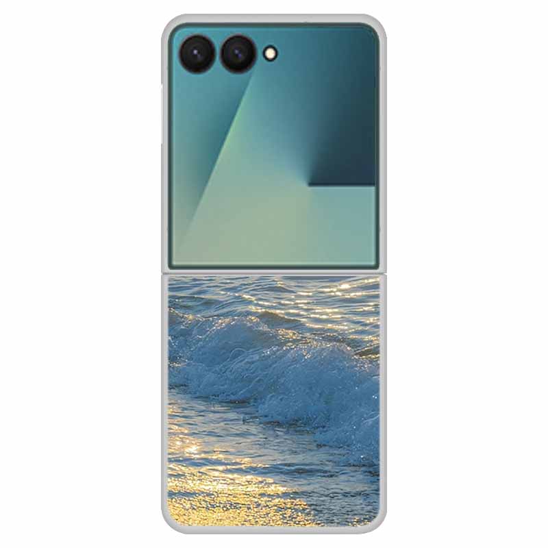 For Samsung Z Flip7 Flip 7 Case Flower Colour Back Cover Hard PC Phone Cases For Samsung Galaxy Z Flip7 Foldable Tansparent Capa