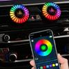 24 светодиодных ламп RGB Sound Control Voice Rhythm Ambient Pickup Lamp для автомобильного диффузора, вентиляционного зажима, освежителей воздуха, ароматизаторов, управление через приложение