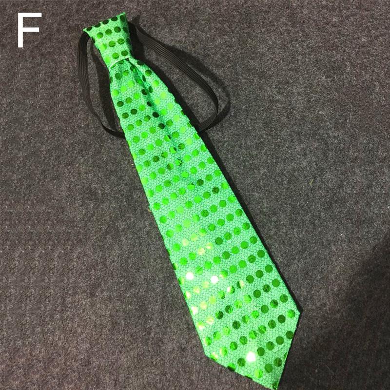 LED Colorful Glitter Sequin Tie Unisex Bow Tie For Bar Night Party Tie Props Tie Wedding Birthday Gift Clothing Accessories JoomZL