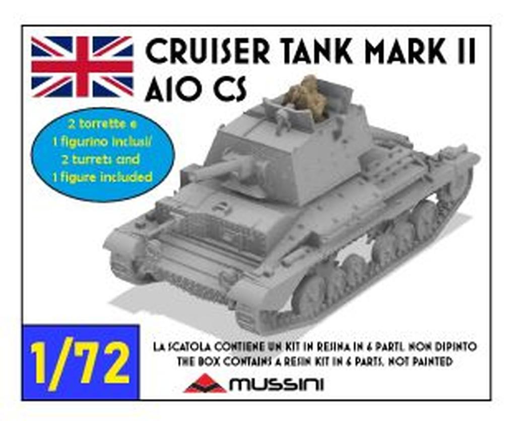 Mussini 1/72 WWII British Mk.II A10 CS Cruiser Tank Resin Kit MM072-049 (Tank)