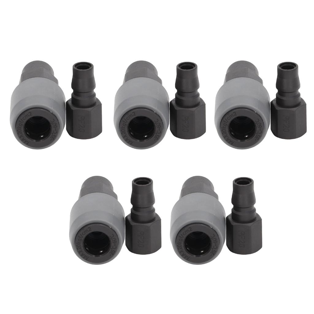 5 Sets Pneumatic Fitting Air Coupler Quick Connector Type C Self Locking Female Thread(SF+PF20 )