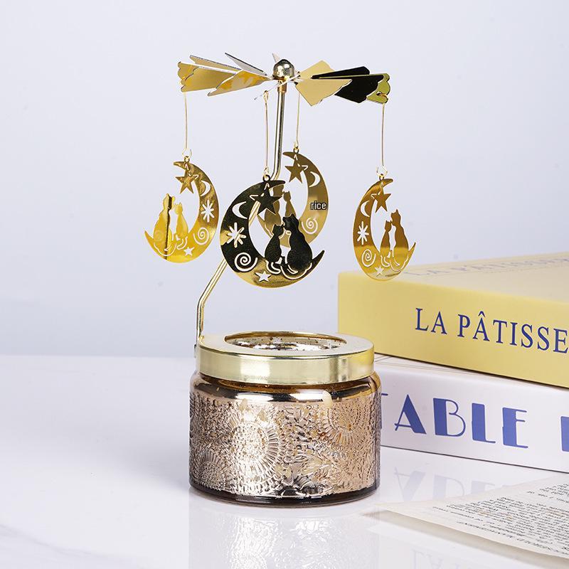 Rotating Soy Wax Scented Candle Holder - Birthday Gift & Home Decor
