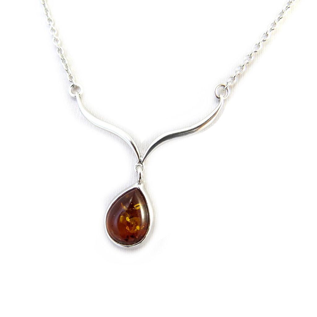 Les Trésors De Lily [N2819] - Silver Necklace 'Inspiration' Amber (rhodium-plated) - 13x11 Mm