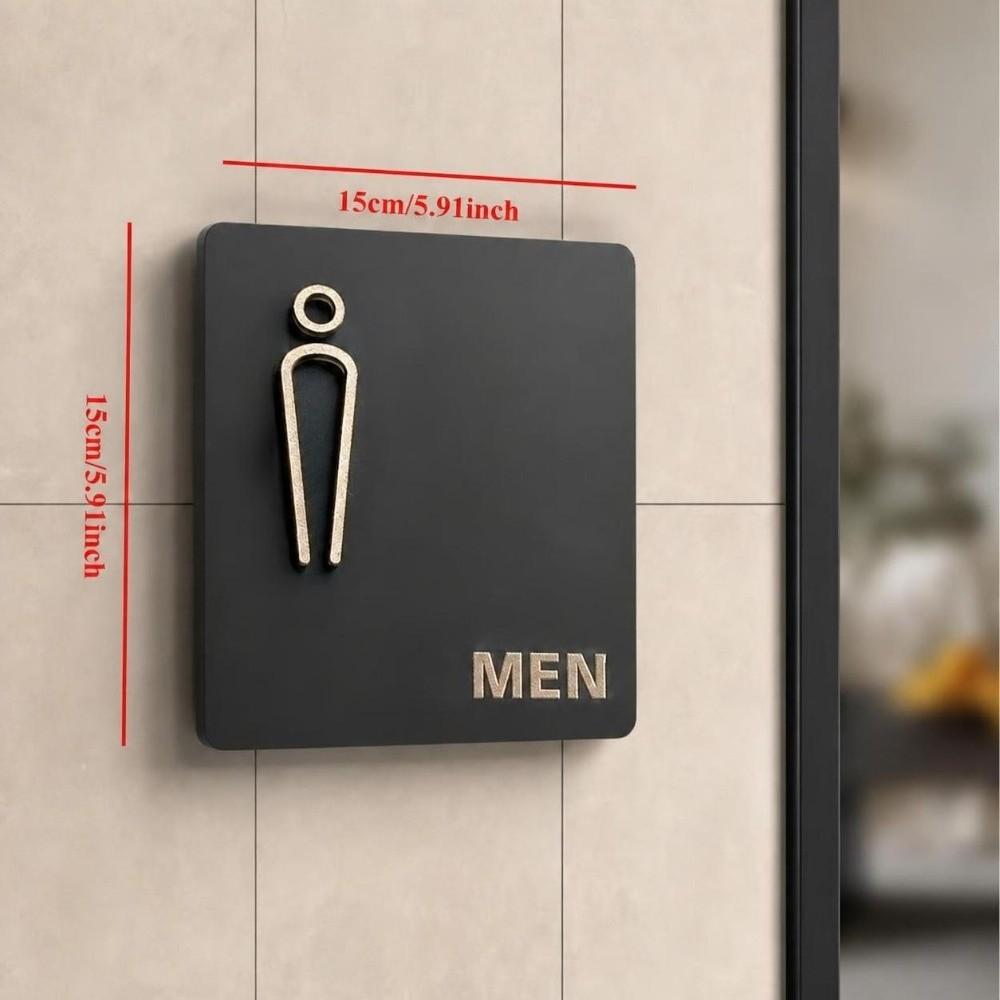 Self-Adhesive Restroom Sign Acrylic WC Sign Durable Acrylic Sign Bathroom Identification
