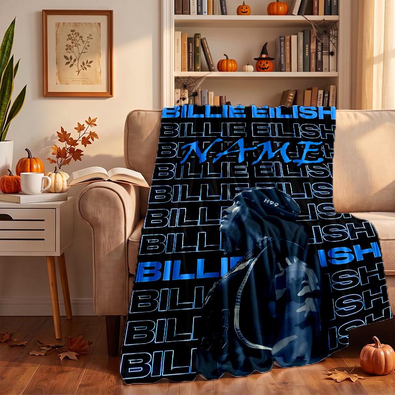 Billie eilish Custom Flannel Blankets Soft Warm Cozy Throws for Home Decor Holiday Gifts