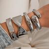 European and American Metal Smooth Bracelets Water Droplets Fashionable Spring Bracelets Women's Various Styles Can Be Paired with Set Bracelets