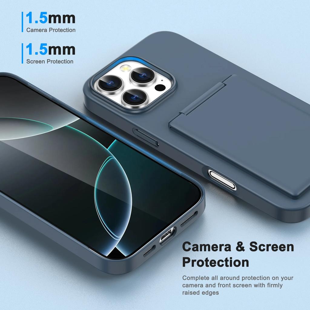 Кошелек с держателем для карт Подставка Чехол для телефона Для IPhone 16 Plus 15 14 13 12 Pro Max Ударопрочный Защитный Противоударный Чехол