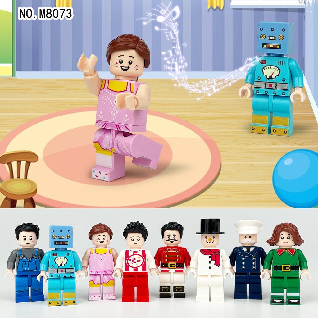 8pcs Urban Professional Police Worker Doll Building Blocks Small Particle Character Doll Children's Toys