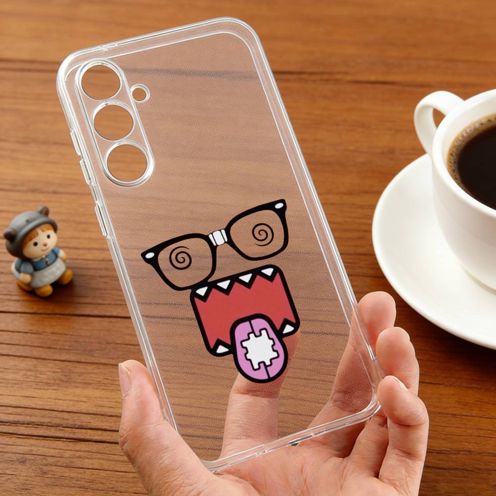 Милый чехол для телефона D-Domo-kun-N для Samsung S22, S24, S30, S10, S21, S25, S23, S10, Plus, Ultra, 5G, FE, lite Прозрачный корпус