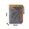 1pc Men's Retro Short Wallet, Multifunctional Fashion Zipper PU Leather Wallet, Ideal Gift for Men