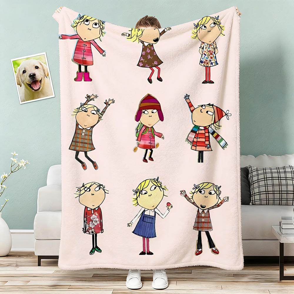 Anime Charlie and Lola Throw Lightweight g Flannel Blanket Soft Skinfriendly for Summer Cooling