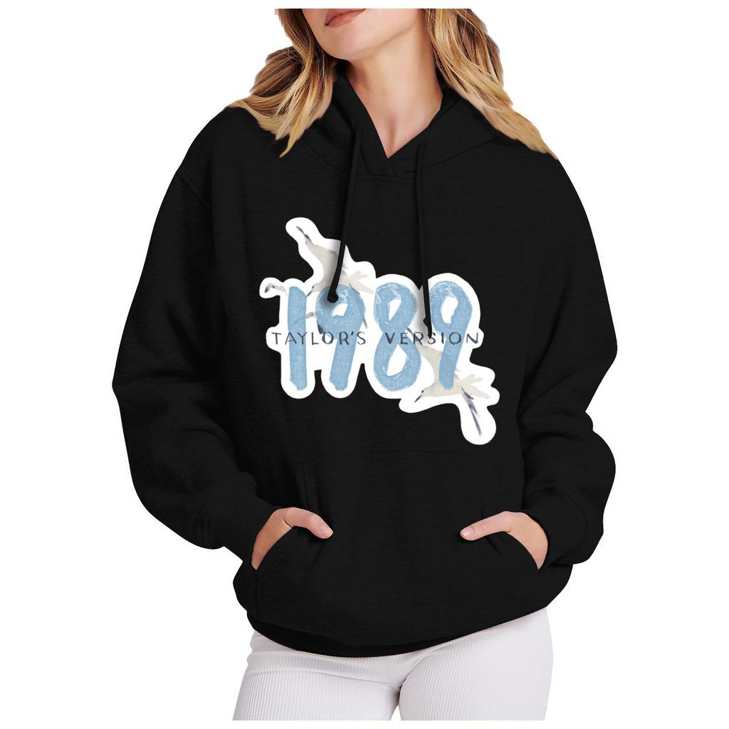 Модные женские повседневные пуловеры с длинными рукавами и капюшоном с принтом