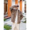 Spring and Autumn Japanese Style Retro Plaid Shirt Men's and Women's Hong Kong Style Loose Casual Long Sleeves Shirt Thin Preppy Style Coat