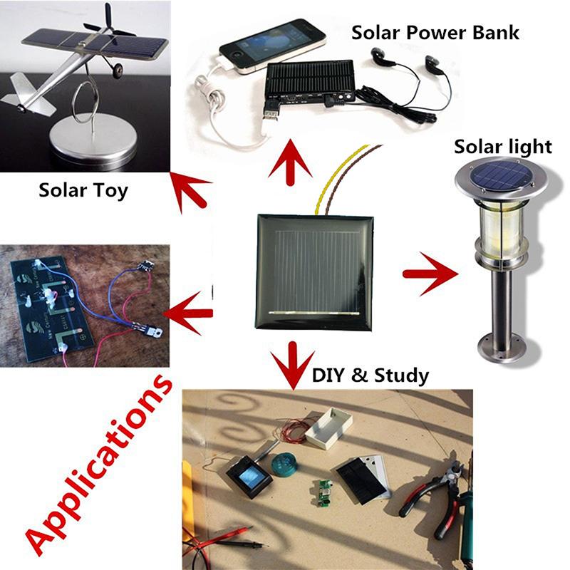 2 В 130 мА 0,26 Вт Солнечная панель Эпоксидный лист Поликристаллическая солнечная панель Ячейка DIY Светодиодный садовый светильник Портативное солнечное зарядное устройство для мобильного телефона