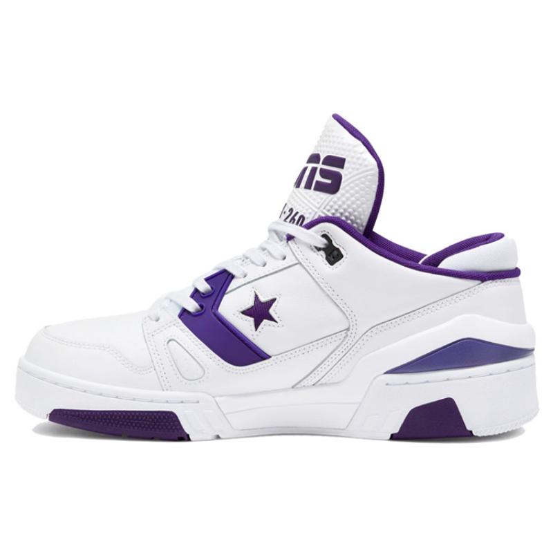 Converse ERX 260 Спортивные Универсальные Низкие Винтажные Баскетбольные Кроссовки Унисекс Белые и Фиолетовые