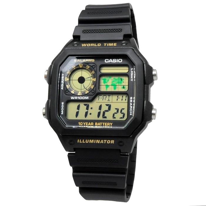 Casio Мировое время AE-1200WH-1BV Цифровые часы (Черное золото)