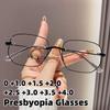 Новые очки для пресбиопии высокой четкости с защитой от синего света, унисекс, стильные, с металлической квадратной оправой, очки для чтения, диоптрии от 0 до +4.0
