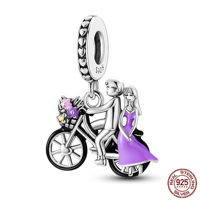 Мода Стерлингового Серебра 925 Сумочка Чемодан Подвески Бусины Подходит Fasion 925 Браслеты Изысканный Юбилей DIY Изготовление Ювелирных Изделий