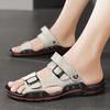 Fashion Fashion Leather Luxury Sandals Men's Summer Walking Shoes Brand Casual Beach Sandals Men Outdoor Walking Flats Man Brand Shoes