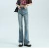 New Autumn Streetwear High Waist Loose Slim Stretchy Korean Stytle Vintage Casual Comfortable Jeans For Women Flare Jeans Pants