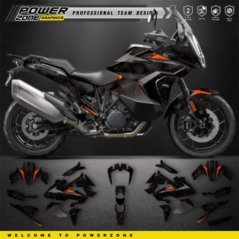 PowerZone Для KTM ADVENTURE SUPERMOTO 2021 2022 2023 ADV1290 R S ADV-R Индивидуальные Графические Наборы Командных Цветов Фоны Наклейки для Стикерного Комплекта