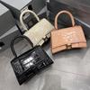2024 Crocodile Pattern Hourglass Shoulder Bag for Women - High-Quality Spring/Summer Crossbody Handbag