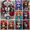 Mexican Catrina Sugar Skull Girl Diamond Painting for Adults,Day of The Dead Picture of Rhinestones Gothic Woman Diy Wall Art