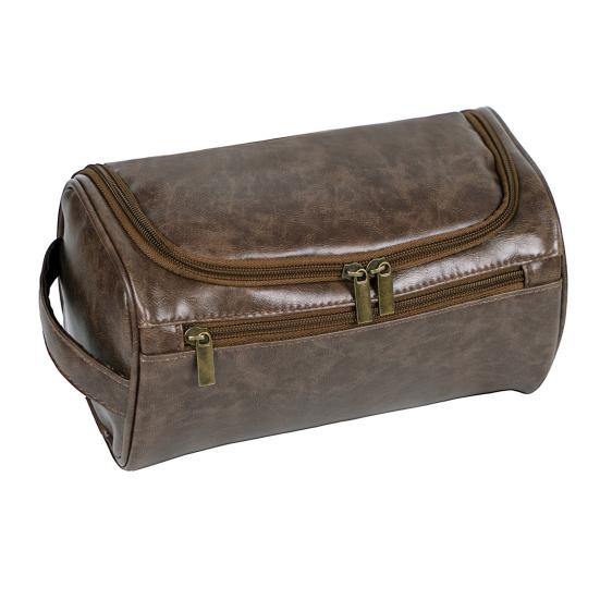 Косметичка с ручкой из водонепроницаемой искусственной кожи с застежкой-молнией, портативная, вместительная, многофункциональная, для туалетных принадлежностей