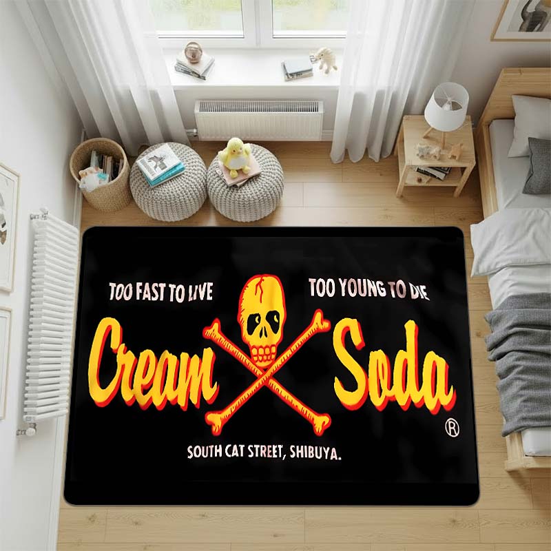 Cream Soda Temmye Streetwear Brand Rug,living Room Carpet,computer Chair Floor Mat,Entrance Mat, Entryway Rug