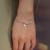 Trendy Korean Hip Hop Chunky Chain Cross Tassel Christmas Bracelet