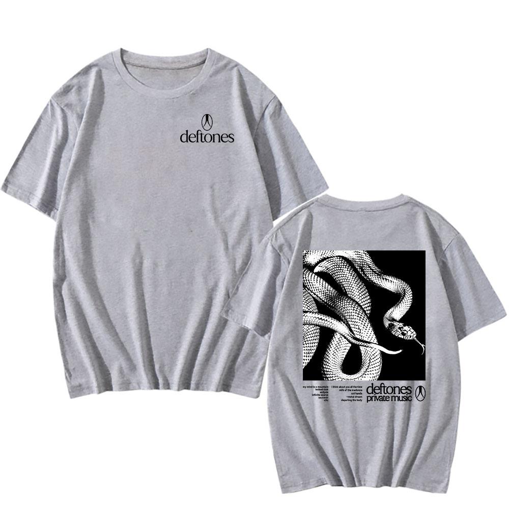 Унисекс хлопковая футболка с графикой змеи Deftones - Повседневная с коротким рукавом стандартной посадки