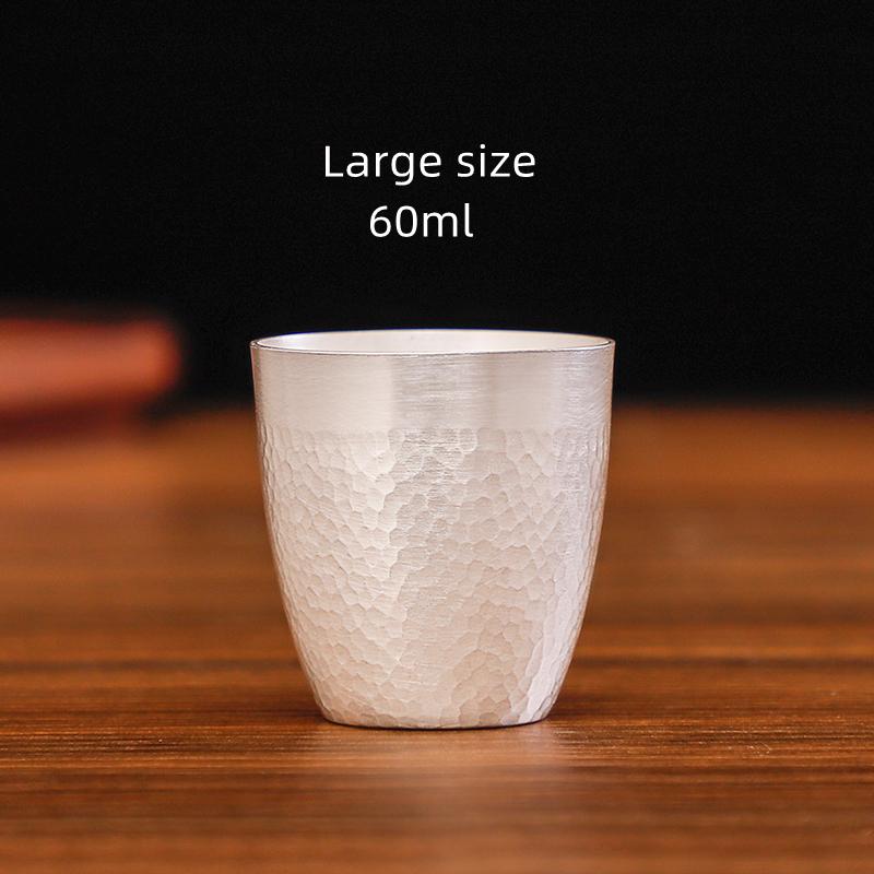 Набор для вина из серебра 999 пробы, кованая вручную маленькая серебряная чарка 1, две чарки для байцзю, серебряные винные чарки, серебряные чарки для байцзю