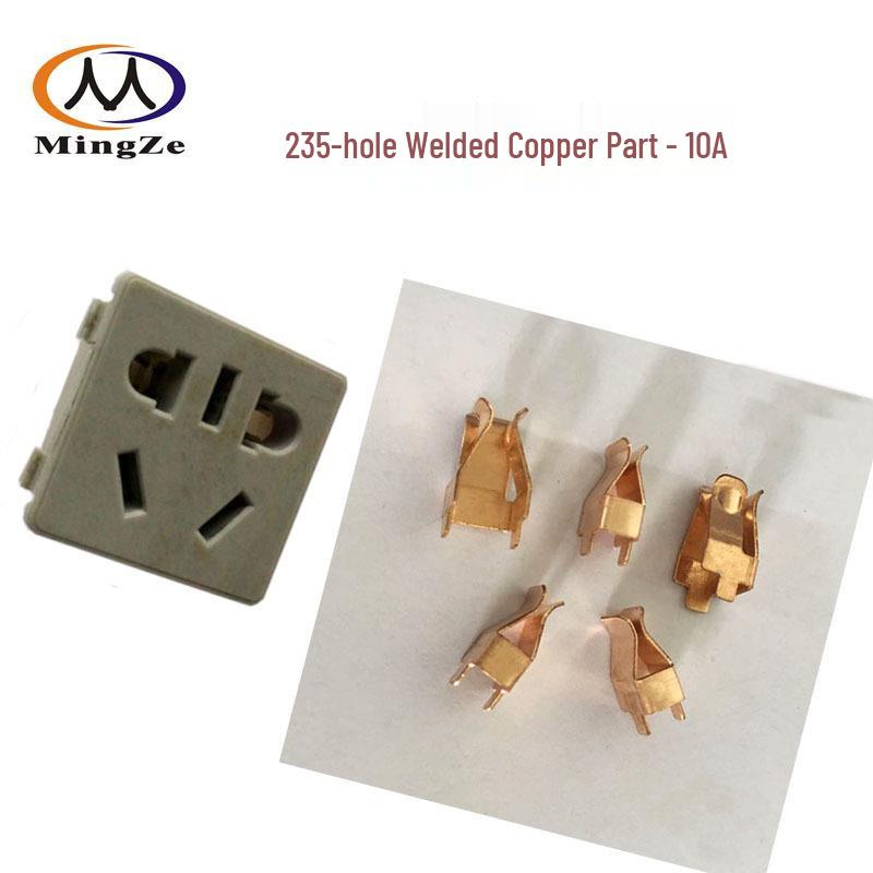 Smart Electrical Power Socket with Spring Hardware, 10A National Standard, Copper Contacts, Two/Three/Five Socket Holes