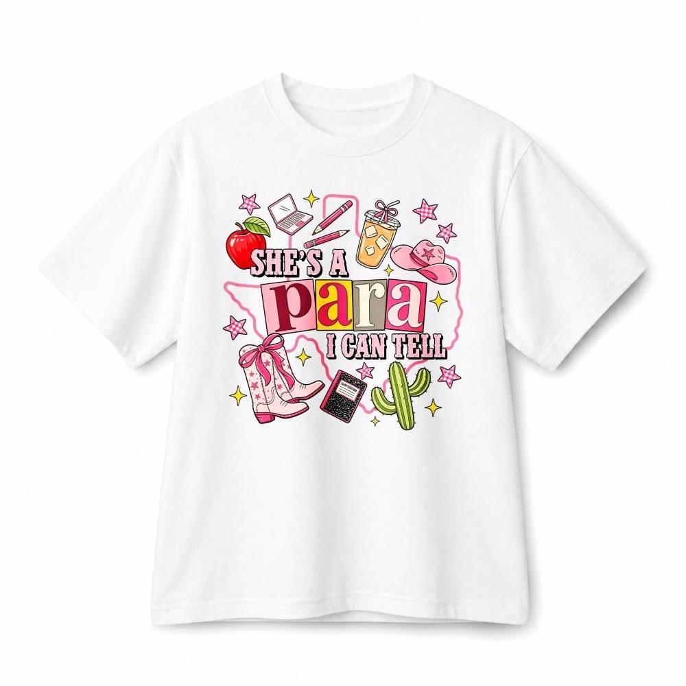 Unisex She's A Para I Can Tell Cowboy Graphic Paraeducator Cotton T‑shirt