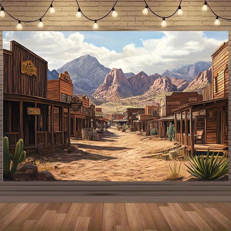 2D Plan - A 2D plan backdrop featuring a western town with desert mountains as the background.