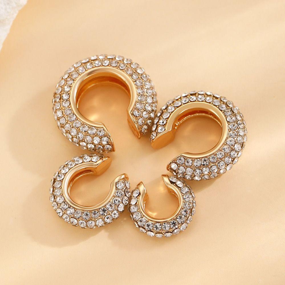 Crystal C Shape Ear Cuff Copper Gold Jewelry Simple Ear Buckle Travel