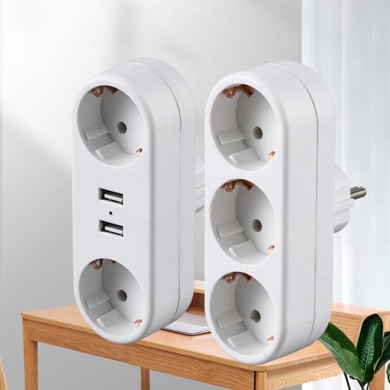 Адаптер для настенной розетки. Огнестойкая защита от напряжения. Превосходный безопасный удлинитель с USB-портами для зарядки.