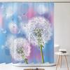 Одуванчик Натуральные Цветы Шторки для душа Водонепроницаемая Занавеска для ванной Занавеска для ванны Высокое качество С крючками Шторка для душа