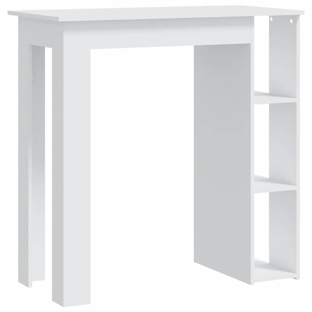Bar Table with Shelf White 102 x 50 x 103.5 cm Particleboard