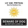 Beware of Dog Sign Paw Print Keep Gate Closed Sign Durable Aluminum Dog Warning Sign for Home Outdoor